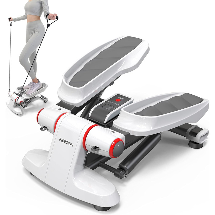 Для дому, Swing Stepper 120kg з дисплеєм для тренування ніг і сідниць, Mini Stepper Sport Stepper Twister Stepper Cardi - Зносостійкий гідравлічний циліндр - без Lr (White)