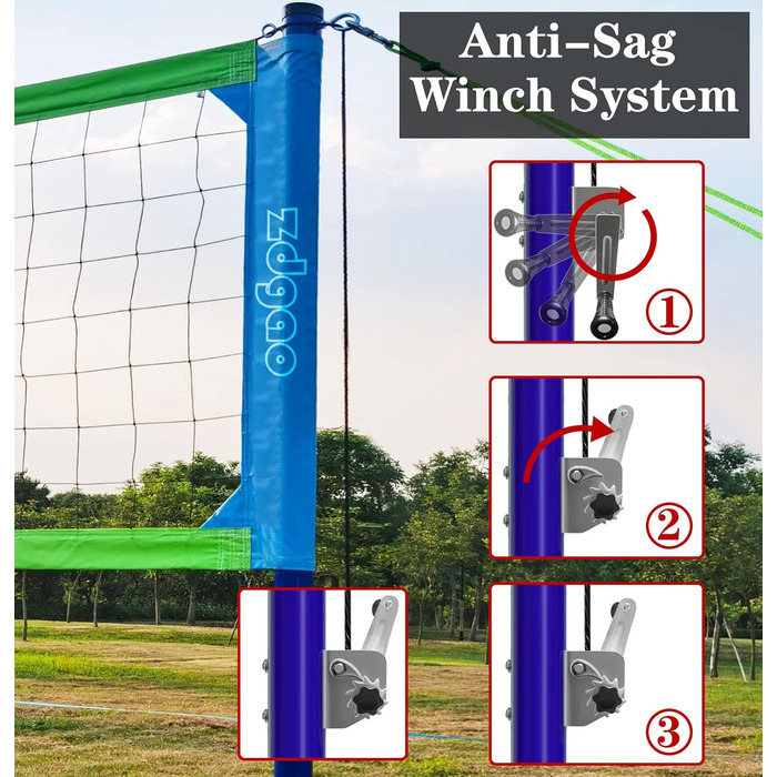 Набір для волейболу Zdgao регульований, проти провисання, з аксесуарами