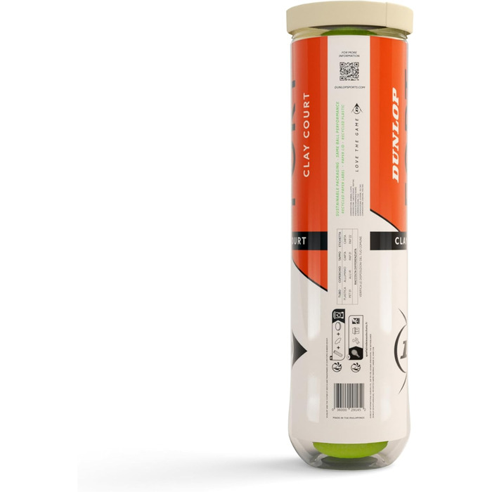Тенісний м'яч Dunlop Fort Clay Court для ґрунтових кортів, професійний