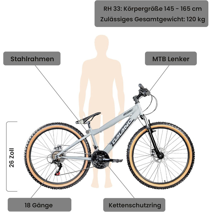 Для дорослих/підлітків від 145 см, 18-шв., аморт. вилка, 600 MTB 26"