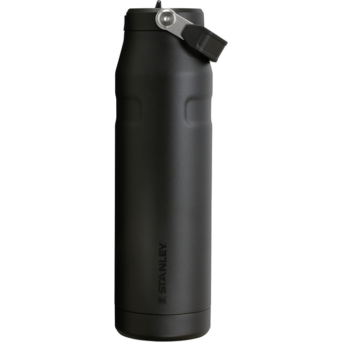 Термобутилка Stanley Flip Straw 2.0 з трубочкою 1,06 л, чорна, BPA-free, не протікає, зберігає холод до 17 годин, лід до 4 днів, підходить для тримача напоїв, можна мити в посудомийці