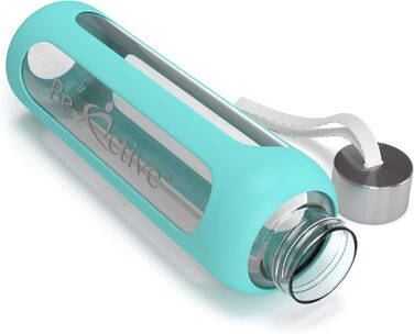 Be-Active скляна пляшка для води, боросилікатне скло, BPA-free, з силіконовим чохлом, 550 мл / 1000 мл
