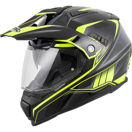 Мотошолом інтегральний TR SX-1 Evo Cross, ECE 22.06, сонцезахисний козирок, вентиляція, чорний/неон-жовтий/сірий, XL