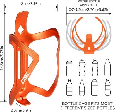 Тримач для пляшки з ЧПУ, алюміній, велосипед, 2 шт., помаранчевий