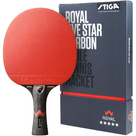 Ракетка для настільного тенісу STIGA Royal 5 зірок Pro Carbon, чорна/червона одиночна