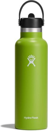 Термобутилка HYDRO FLASK 621 мл з трубочкою, вакуумна, нержавіюча сталь, герметична, для гарячих і холодних напоїв, BPA-free, Seagrass