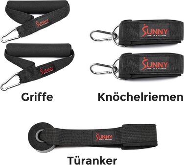 Преміум набір фітнес-резинок Sunny Health & Fitness з дверними анкерами, ручками, петлями та сумкою для зберігання — еспандери для силових тренувань, відновлення м'язів, йоги та іншого, модель 089-Combo