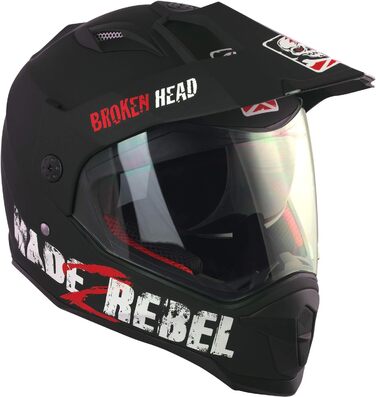 Мотошолом Broken Head made2rebel з візором, сонцезахисною шторкою, для ендуро, кросу та квадроциклів