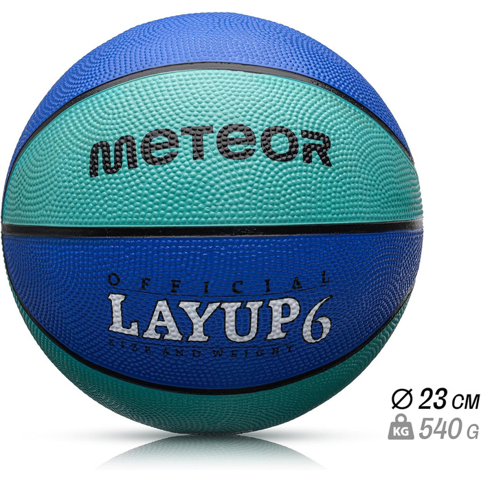 Міні-баскетбольний м'яч meteor Layup Kids Розмір 5 6 7 ідеально підходить для дитячих рук від 4-8 років Ідеальний баскетбол для тренувань М'який баскетбол з чіпкою поверхнею (розмір 6 (жінки), синій)