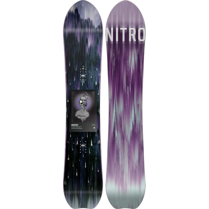 Чоловічі сноуборди Nitro Dropout 23 All-Mountain Freeride Powder Boards Power Pods Carvingboard (156, Multicolor)