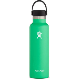 Термобутилка HYDRO FLASK 621 мл з нержавіючої сталі, ізольована спортивна пляшка зі зручною кришкою, не протікає, підходить для посудомийної машини, стандартне горлечко, колір Spearmint