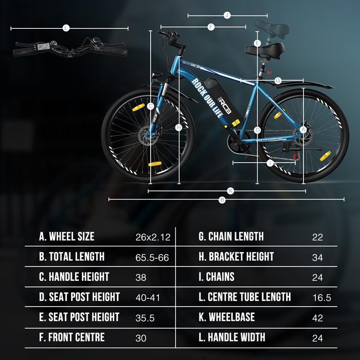 Електровелосипед E-Bike 10.4Ah 36V, 7-швидкісний, запас ходу 35-90 км, синій