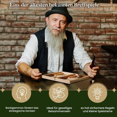 Набір для гри в нарди та шашки з дерева Master of Chess, інкрустація махагон, 38x50 см, високоякісний чемодан, для дітей і дорослих, коричневий