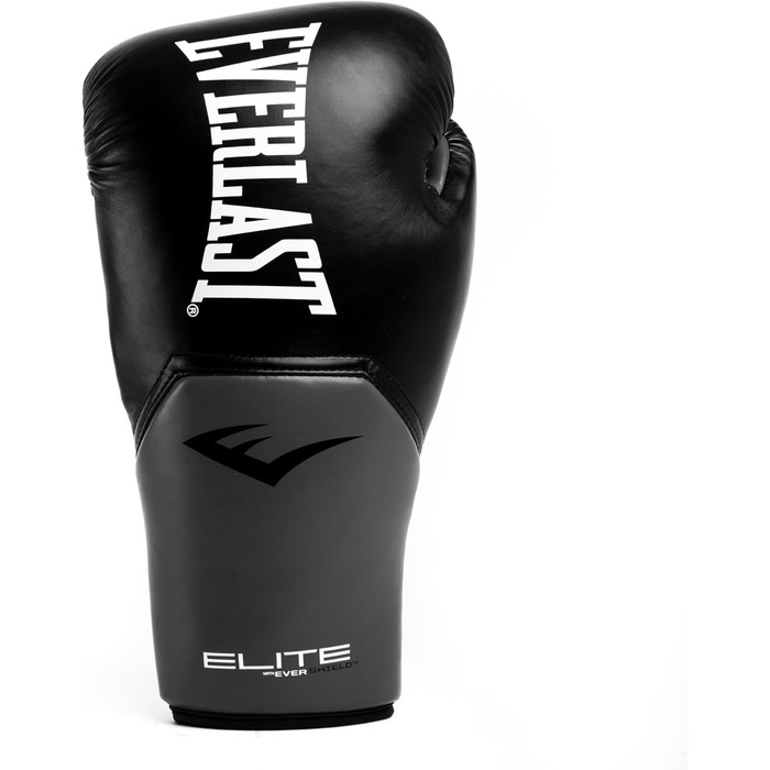 Боксерські рукавички для дорослих Everlast Unisex Pro Style Elite Glove Glove (16 унцій, чорні/сірі)