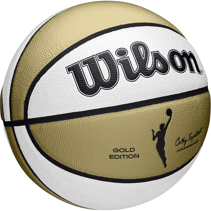 Жіноча пам'ятна серія WILSON WNBA Баскетбольні м'ячі, офіційні баскетбольні м'ячі та розміри (розмір 6 - 28.5', золотий / білий)