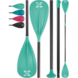 Весло для SUP-дошки ZLX, розбірне, регульоване, з лезом з скловолокна, 3 або 4 секції, зелений SUP двосторонній весло, аксесуари для сапборда