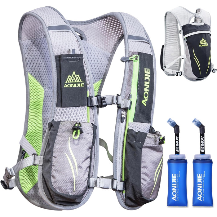 Рюкзак TRIWONDER Ultralight 5.5 л з 2 пляшками, сірий