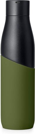 Пляшка LARQ Bottle Movement PureVis 950 мл — легка самочищувальна неізольована пляшка з нержавіючої сталі з UV-стерилізатором для води, багаторазова, для подорожей, чорна/сосна