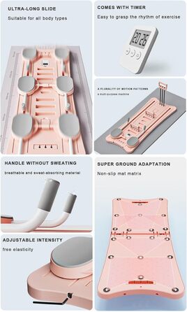 Складна дошка для тренувань Багатоцільовий тренувальний ролик Обладнання для дошки для пілатесу Основне реформаторське спорядження зі складною конструкцією для націлювання на м'язи кора та покращення ваших тренувань піднялося