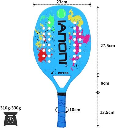 Ракетка для пляжного тенісу Ianoni, пісок для обличчя з вуглецевого волокна з піною з ефектом пам'яті Core Beach Tennis Racket PR730.