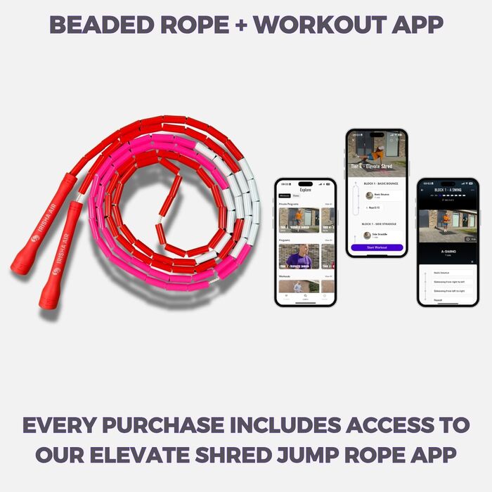 Професійна скакалка Elevate Rope з перлинами, 3 м, регульована, для фрістайлу, кардіо та трюків, якісні перлини й полімерний шнур, для всіх рівнів, для залу та вулиці