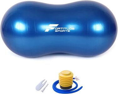 М'яч для вправ Fortitude Sports з арахісом 45x90 см Anti-Burst Blue