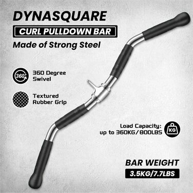Насадки для тяги Lat Pulldown Combo, аксесуари для тренажерів з грифом для тяги і біцепса, сумісні з більшістю фітнес-станцій, з міцної сталі