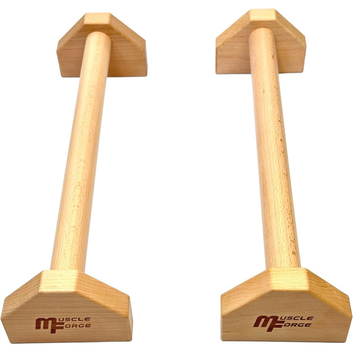 Паралетки MuscleForge Wood 50см, наддовгі ручки для гімнастики