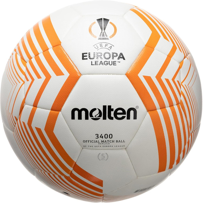 Футбольний м'яч Molten UEFA Europa League, розмір 5, біло-оранжевий