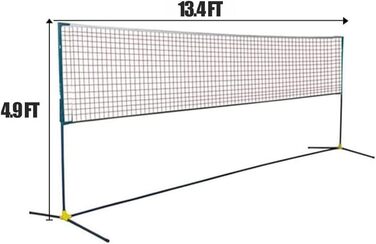 Професійні набори сіток для бадмінтону, портативна мультиспортивна комбінована сітка, проста в налаштуванні, складні волейбольні сітки, тенісна сітка з регулюванням висоти, для саду, відкритого пляжу (розмір 13,4X4,9 фута