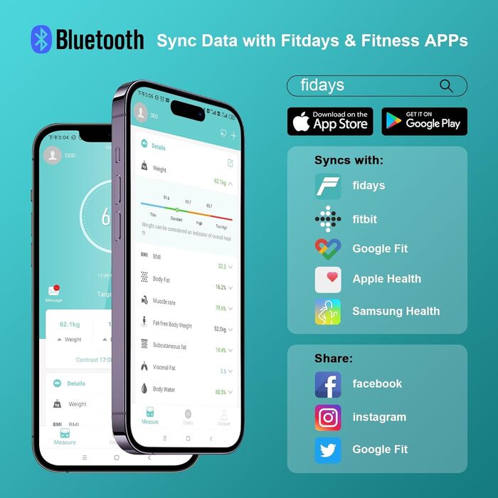 Шкала жиру в організмі, Ваги для ванної кімнати Bluetooth із додатком, розумні цифрові ваги для жиру в організмі, ІМТ, ваги, м'язової маси, води, білка, скелетних м'язів, ваги кісток, BMR, чорний (260 мармурово-зелений)