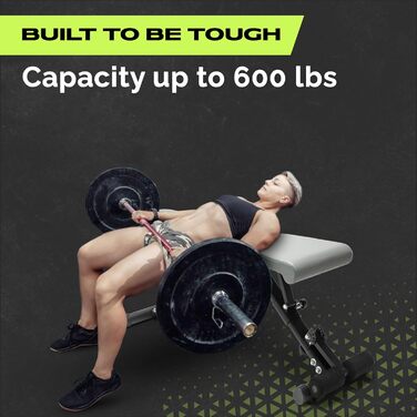 Rage Fitness регульована лава для жиму, складана тренувальна лава для дому, силових вправ та гантельного тренування, міцна універсальна фітнес-лава