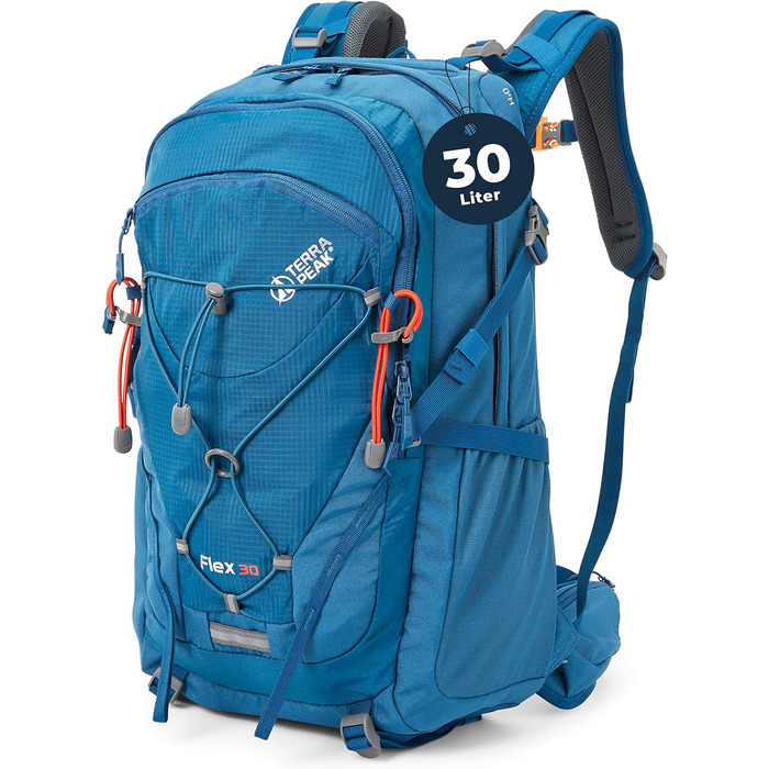 Рюкзак Terra Peak 30L Flex, вентиляція спини, накидка, синій