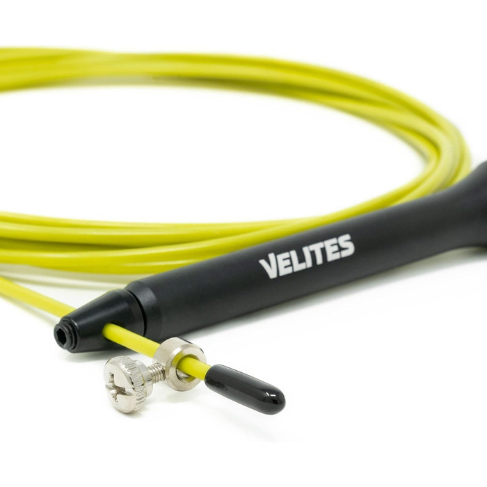 Скакалка Velites Sport Vropes Fire 2.0 ідеально підходить для кроссфіту, фітнесу, боксу - Професійна скакалка для подвійного спідника - анодований алюміній Чорний кабель Amarillo 2 мм