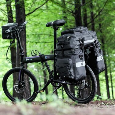 Велосумка Rhinowalk 3-в-1 для багажника 65 л з дощовиком, універсальна сумка для велосипеда на багажник, для гірських і шосейних велосипедів